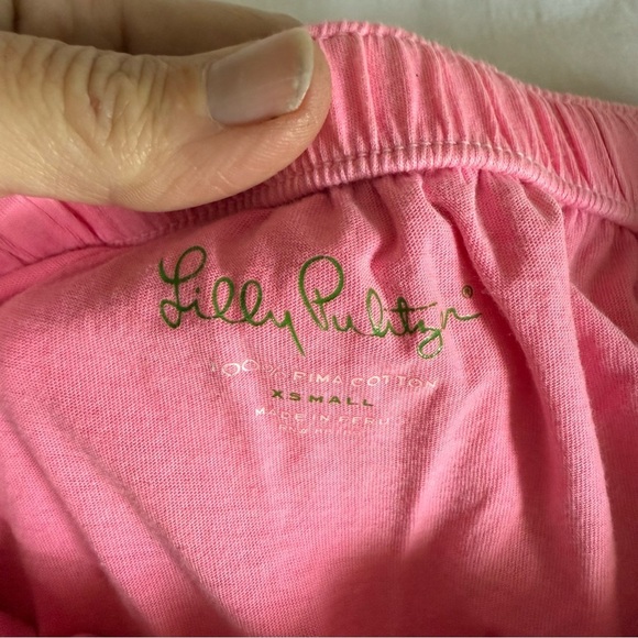 Lilly Pulitzer Wiley Ruffle Tube Top Hot Pink Cotton XSMALL Strapless Knit Tee - Picture 3 of 4
